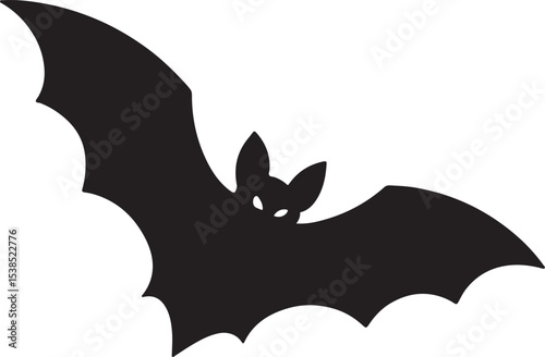 Cute black cartoon bat animal vector illustration on a white background