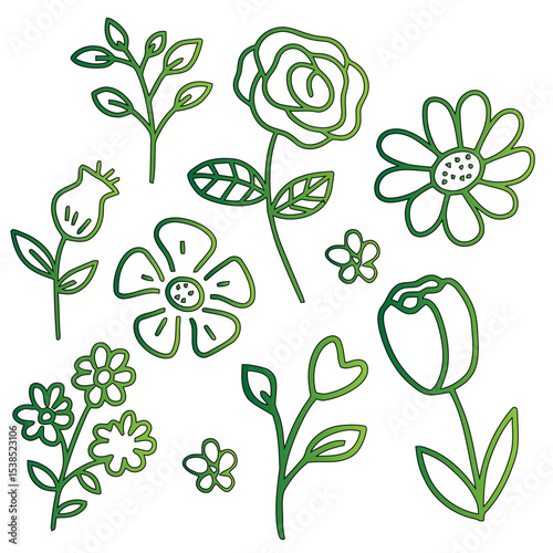 Hand Drawn Floral Elements