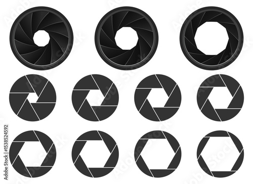 Camera Lens Aperture Settings: Demonstrating different diaphragm openings