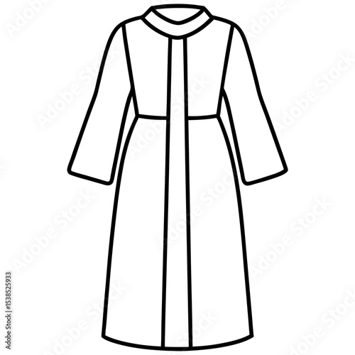 Medical Gown Line Art Vector