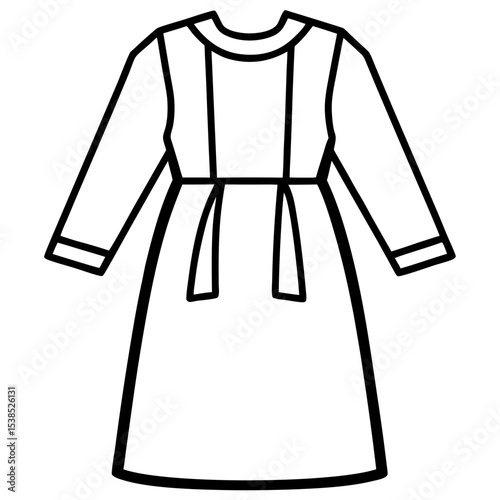 Medical Gown Line Art Vector