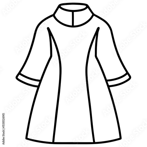 Medical Gown Line Art Vector