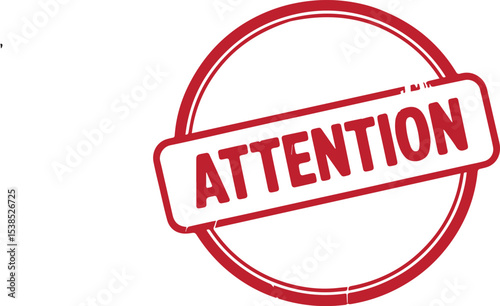 Attention red stamp text vector