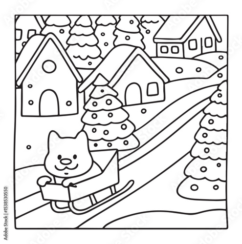 Dog Moments - Cute Puppy Life Coloring Pages | Fun Dog Activities | Dog coloring page | Line art vector illustration