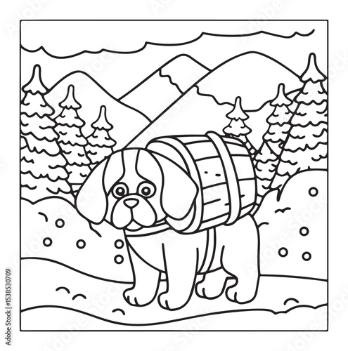 Dog Moments - Cute Puppy Life Coloring Pages | Fun Dog Activities | Dog coloring page | Line art vector illustration