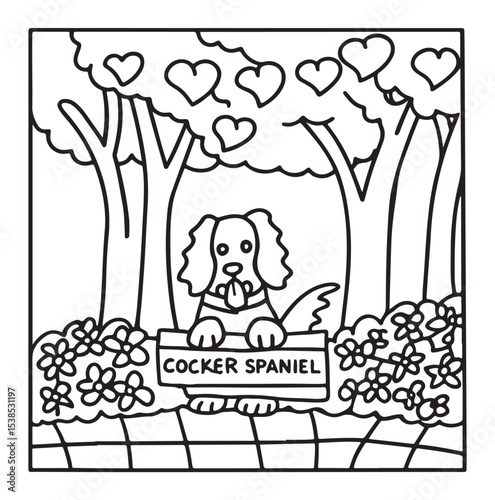 Dog Moments - Cute Puppy Life Coloring Pages | Fun Dog Activities | Dog coloring page | Line art vector illustration