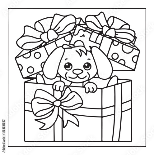 Dog Moments - Cute Puppy Life Coloring Pages | Fun Dog Activities | Dog coloring page | Line art vector illustration