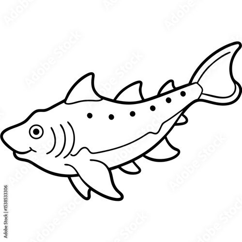 Wobbegong Shark Minimalist Line Illustration