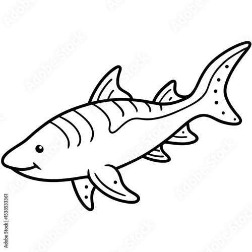 Wobbegong Shark Minimalist Line Illustration