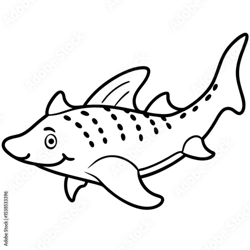Wobbegong Shark Minimalist Line Illustration