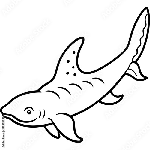 Wobbegong Shark Minimalist Line Illustration