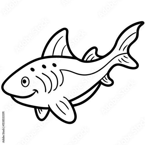 Wobbegong Shark Minimalist Line Illustration