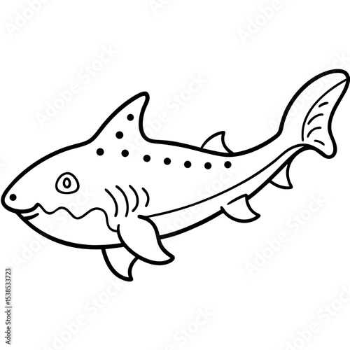 Wobbegong Shark Minimalist Line Illustration