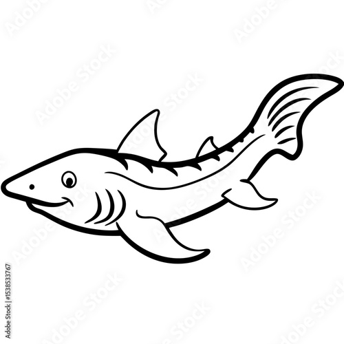 Wobbegong Shark Minimalist Line Illustration