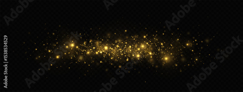 Sparkling dust, glowing stars, and a magical holiday shine. Magic sparks and glittering stars with Christmas glow.
