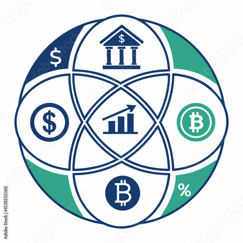 Finance icon of portfolio diversification