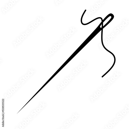 needle vector with thread on white background