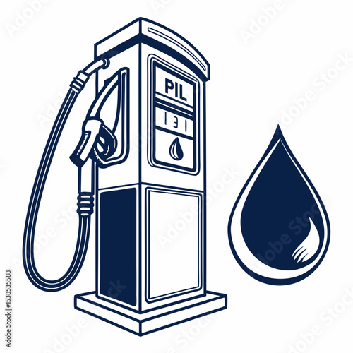 Fuel pump icon with drop symbol