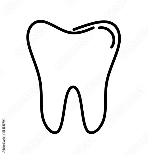 human tooth icon on white background