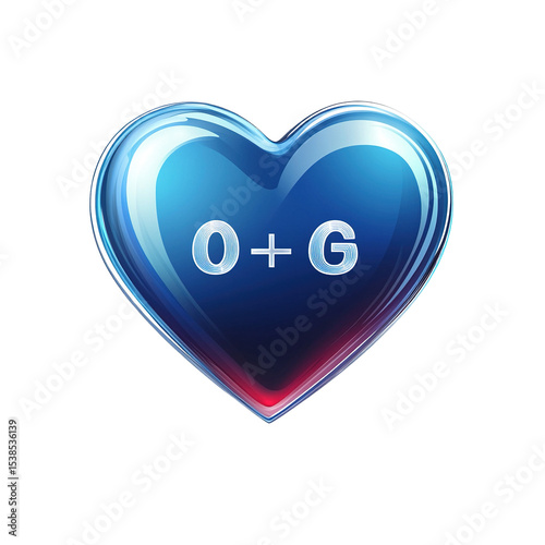 Romantic heart with initial 'O+G' for personalized love and relationship design