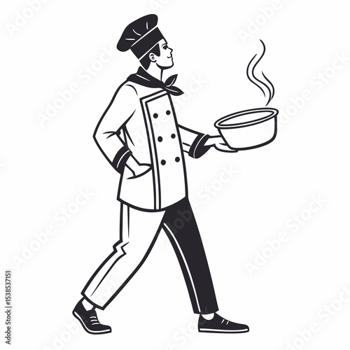 Professional chef icon with cooking pot