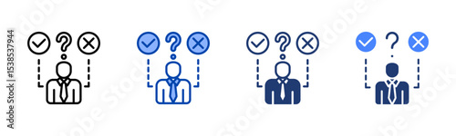 Decision Making icon sheet multiple style collection