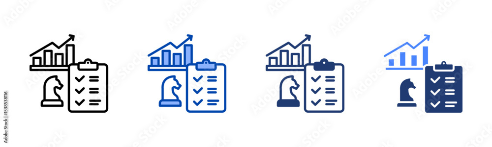 Obraz premium Planning icon sheet multiple style collection