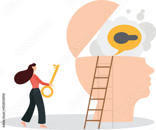 Business support or help to solve problem, clear and unblock work obstacle or key to unlock business idea concept.flat character life .