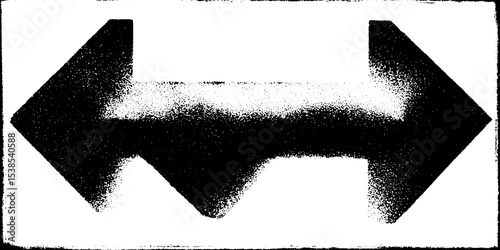 Abstract urban art: grunge arrow symbol on broken subway station sign