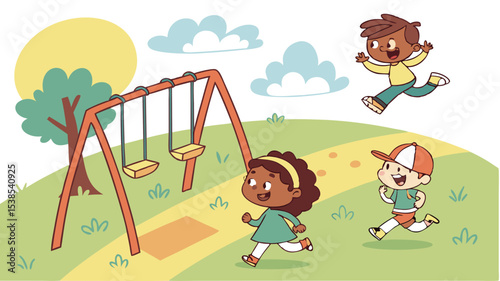 children playing in the playground