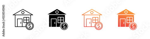 Asset Multiple Style Icon Set Vector 