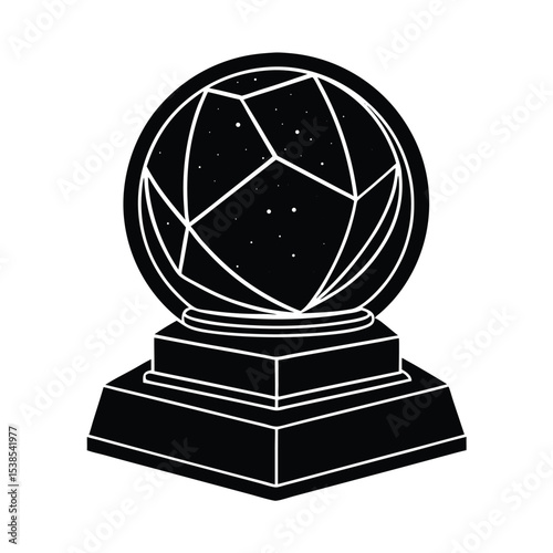 Crystal Orb Resting on Marbled Pedestal