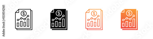 Stocks Multiple Style Icon Set Vector 