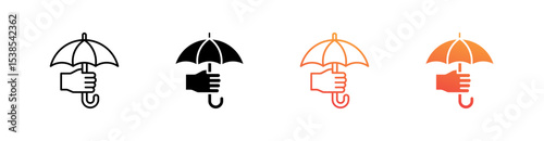 Insurance Multiple Style Icon Set Vector 