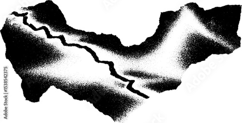 High contrast black and white bus route map for design and urban planning