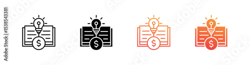 Financial Literacy Multiple Style Icon Set Vector 