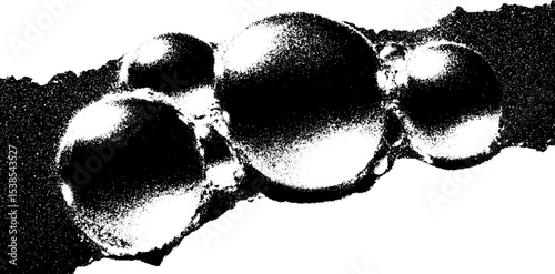 High contrast chemical reaction with bloom effect in black and white art
