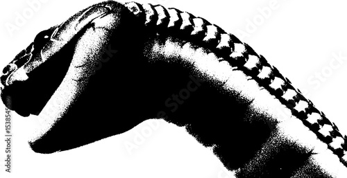 Striking black and white cobra with hood and chain design for art and decor