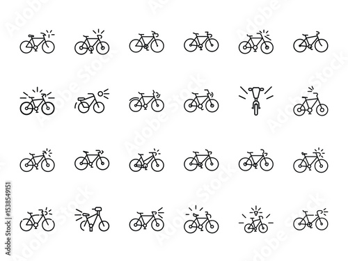 Glowing silhouette of a bicycle on white background representing eco transport, fitness lifestyle, cycling activity, and urban mobility concepts