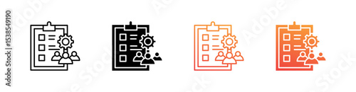 Task Assignment Multiple Style Icon Set Vector 