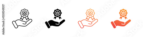 Recommendation Multiple Style Icon Set Vector 