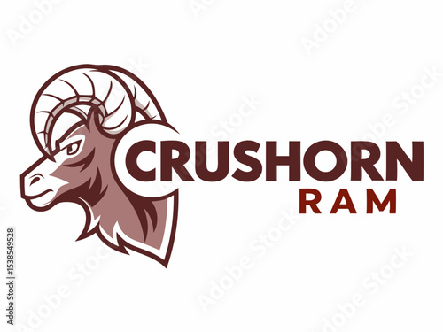 A strong, stylized logo featuring a ram's head with large horns, set against a plain white background.