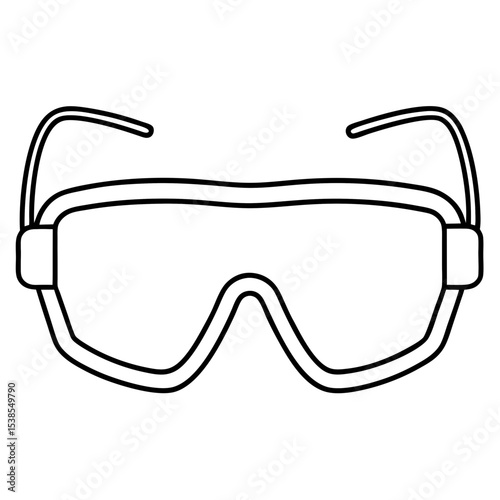 Protective Eyewear Line Art Vector