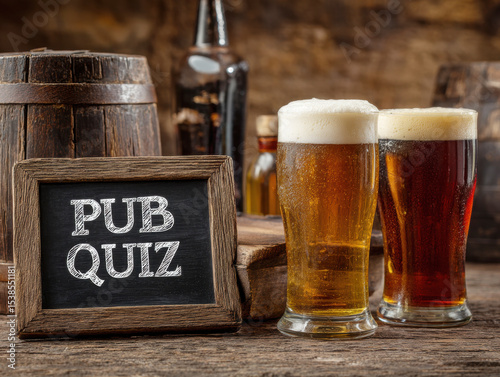 Enjoying drinks during a lively pub quiz night with friends