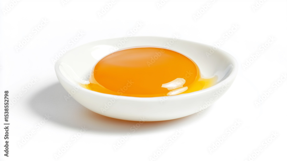 Fried Egg with White Background - Isolated Close-Up of Cooked Egg White and Yolk Fried Egg with White Background - Isolated Close-Up of Cooked Egg White and Yolk