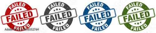 failed stamp. failed round stamp set isolated on white background