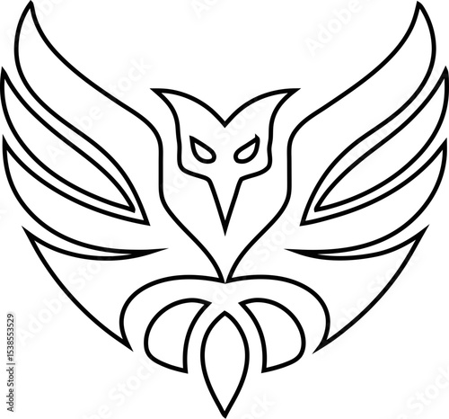 Eagle line vector icon, great for apps, logos, or business identity.