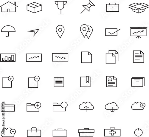 business and finance icons set,Comprehensive Logistics and Shipping Icons: Tracking and Delivery.
