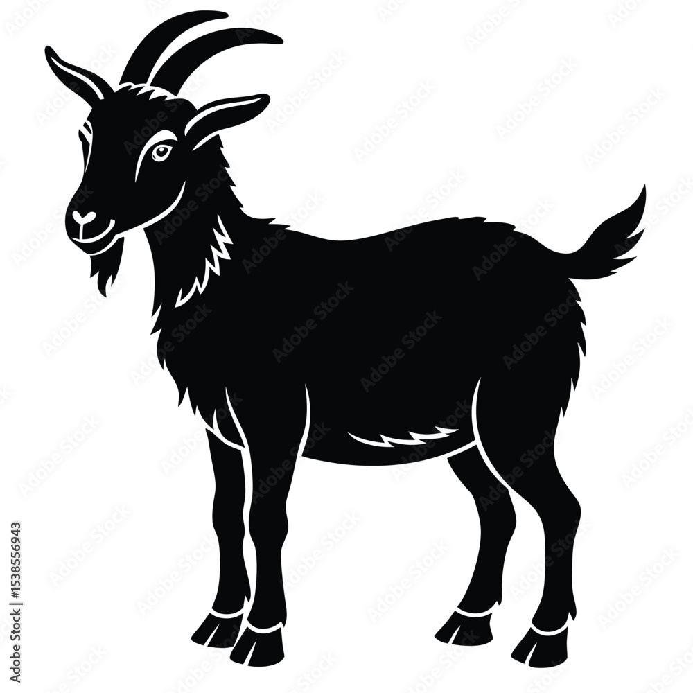 Fototapeta premium cashmere- goat vector sihouette