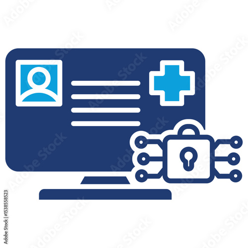 Data Security Flat Blue Icon